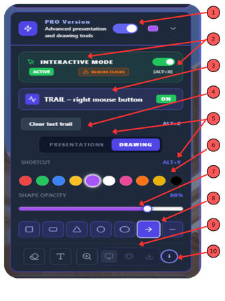 MouseKit PRO panel otvoren