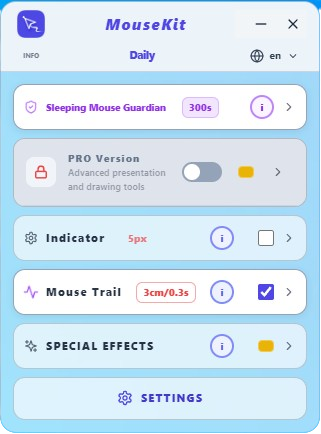 MouseKit Standard Plus panel
