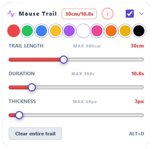 MouseKit Trag kretanja sekcija